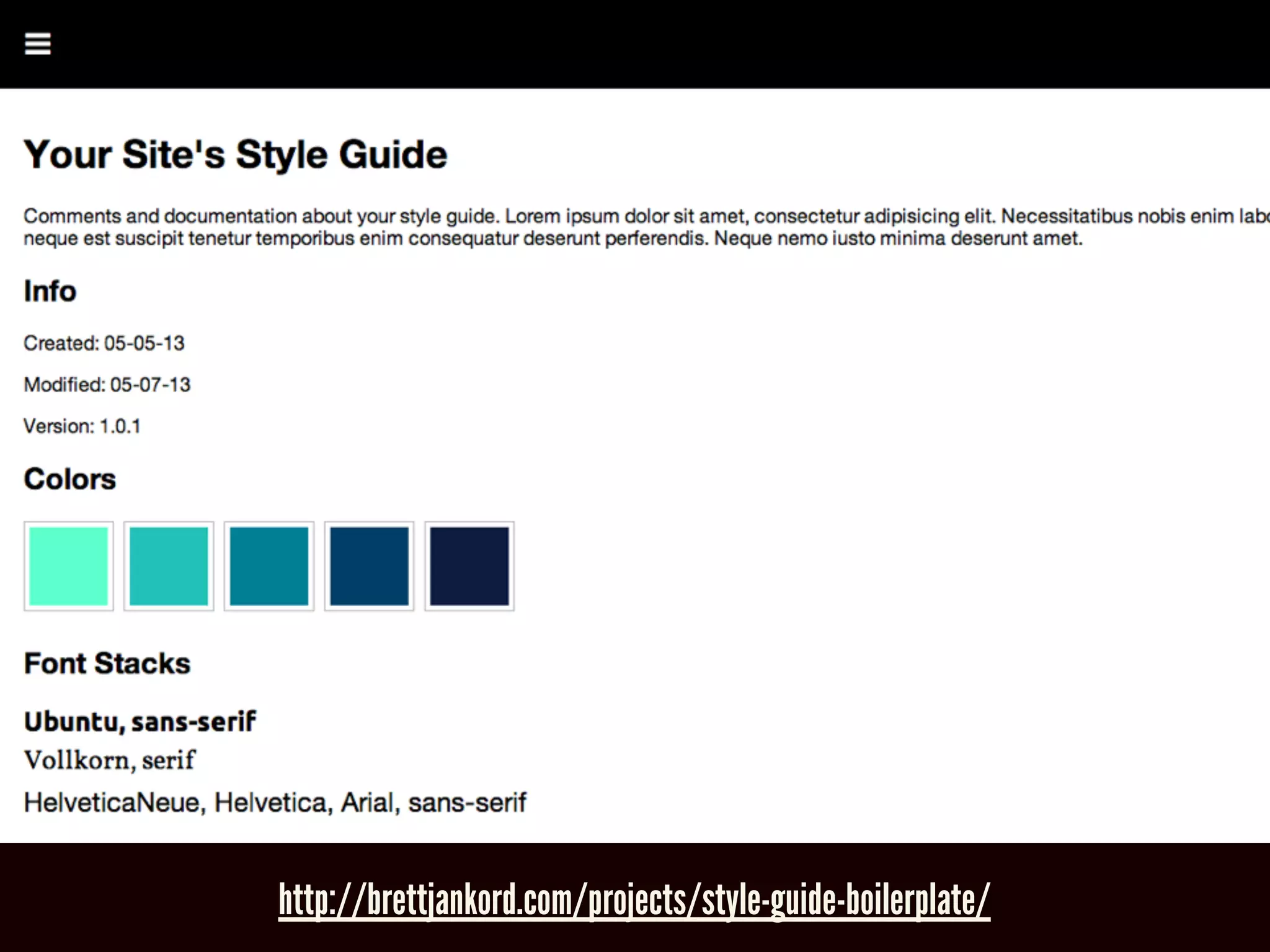 http://brettjankord.com/projects/style-guide-boilerplate/
 
