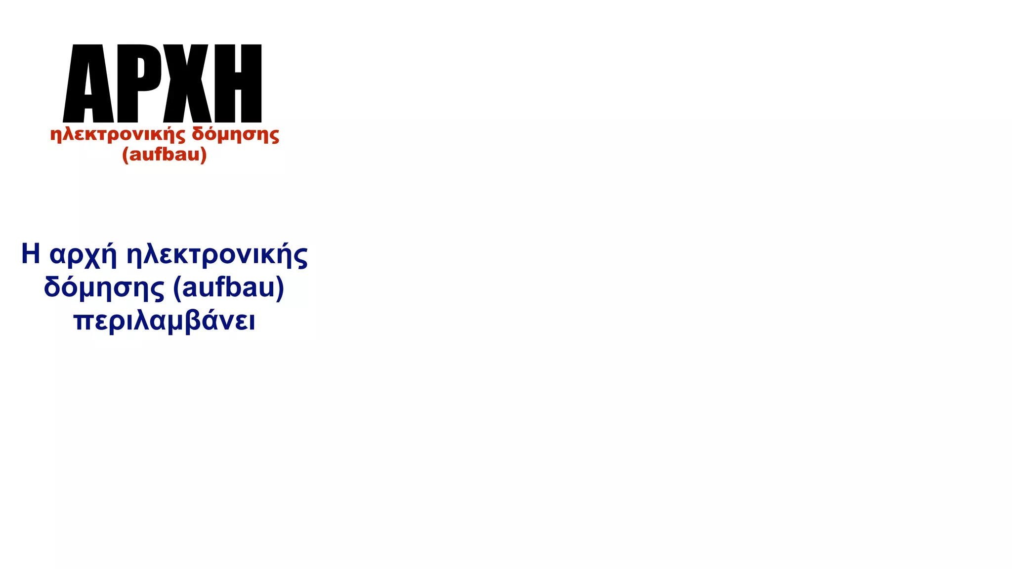 ΑΡΧΗηλεκτρονικής δόµησης
(aufbau)
Η αρχή ηλεκτρονικής
δόµησης (aufbau)
περιλαµβάνει
 