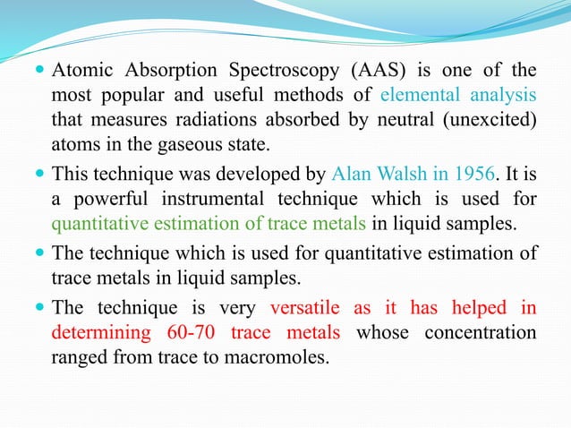 Atomic absorption spectroscopy ppt | PPTX | Chemistry | Science