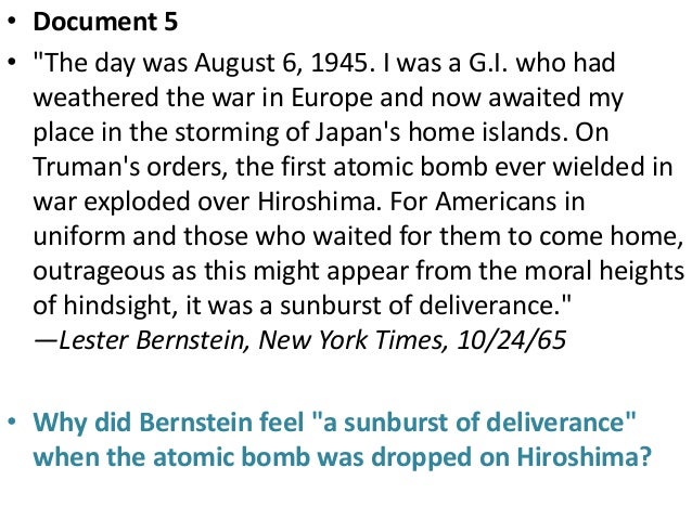 Atomic bomb dbq essay