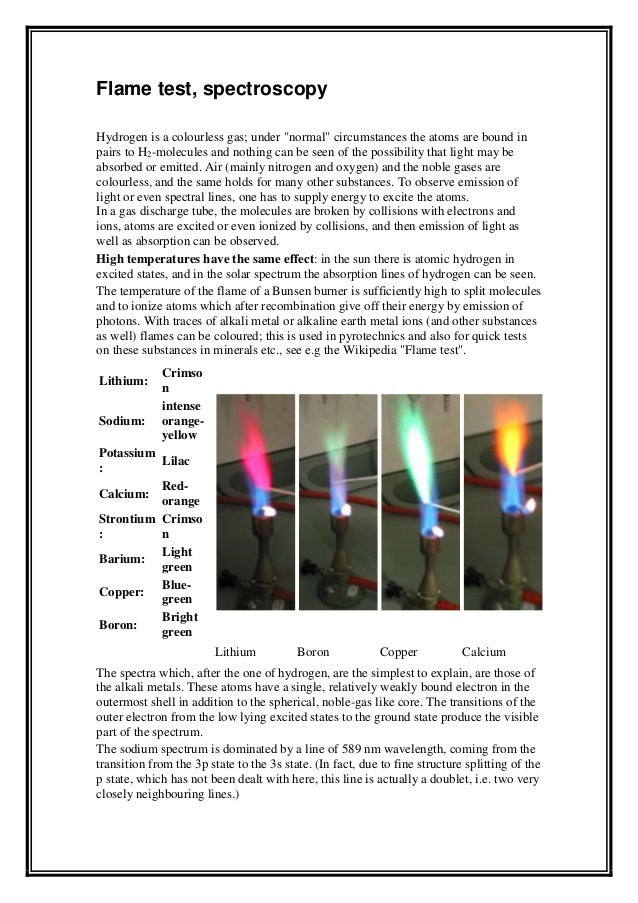 Atomic emission spectra