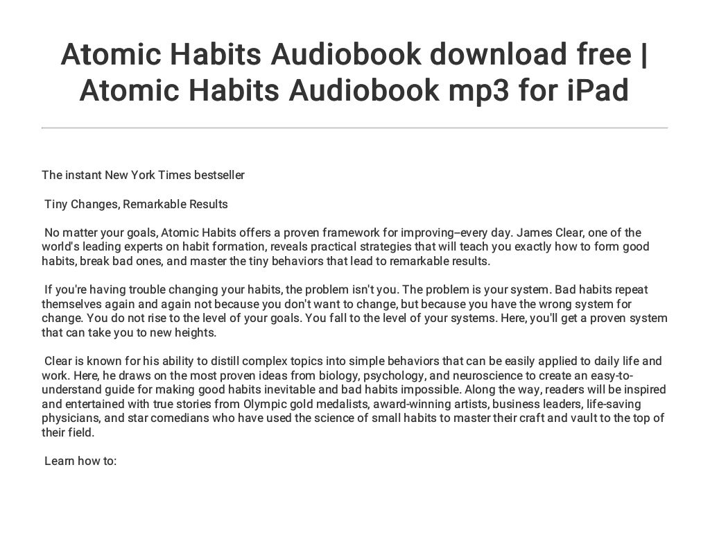 atomic habits audiobook mp3 download atomic habits audiobook mp3 download