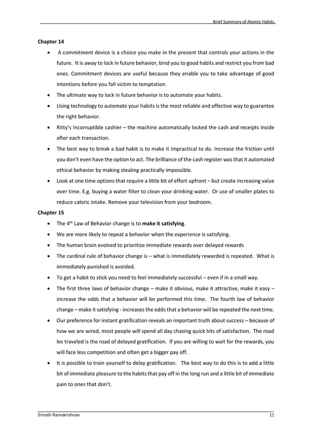 Atomic habits tiny changes, remarkable results bdf summary