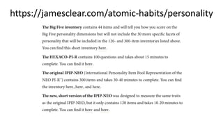 https://jamesclear.com/atomic-habits/personality
 