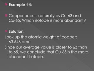 ATOMIC & AVERAGE ATOMIC MASS Calculation | PPT