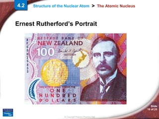 Slide
16 of 25
© Copyright Pearson Prentice Hall
>
Structure of the Nuclear Atom The Atomic Nucleus
Ernest Rutherford’s Portrait
4.2
 