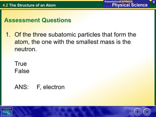 atomic structure Ch4_S2.ppt subamtomic particles | PPT