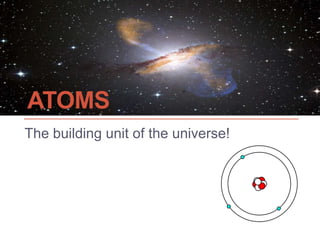 ATOMS
The building unit of the universe!
 