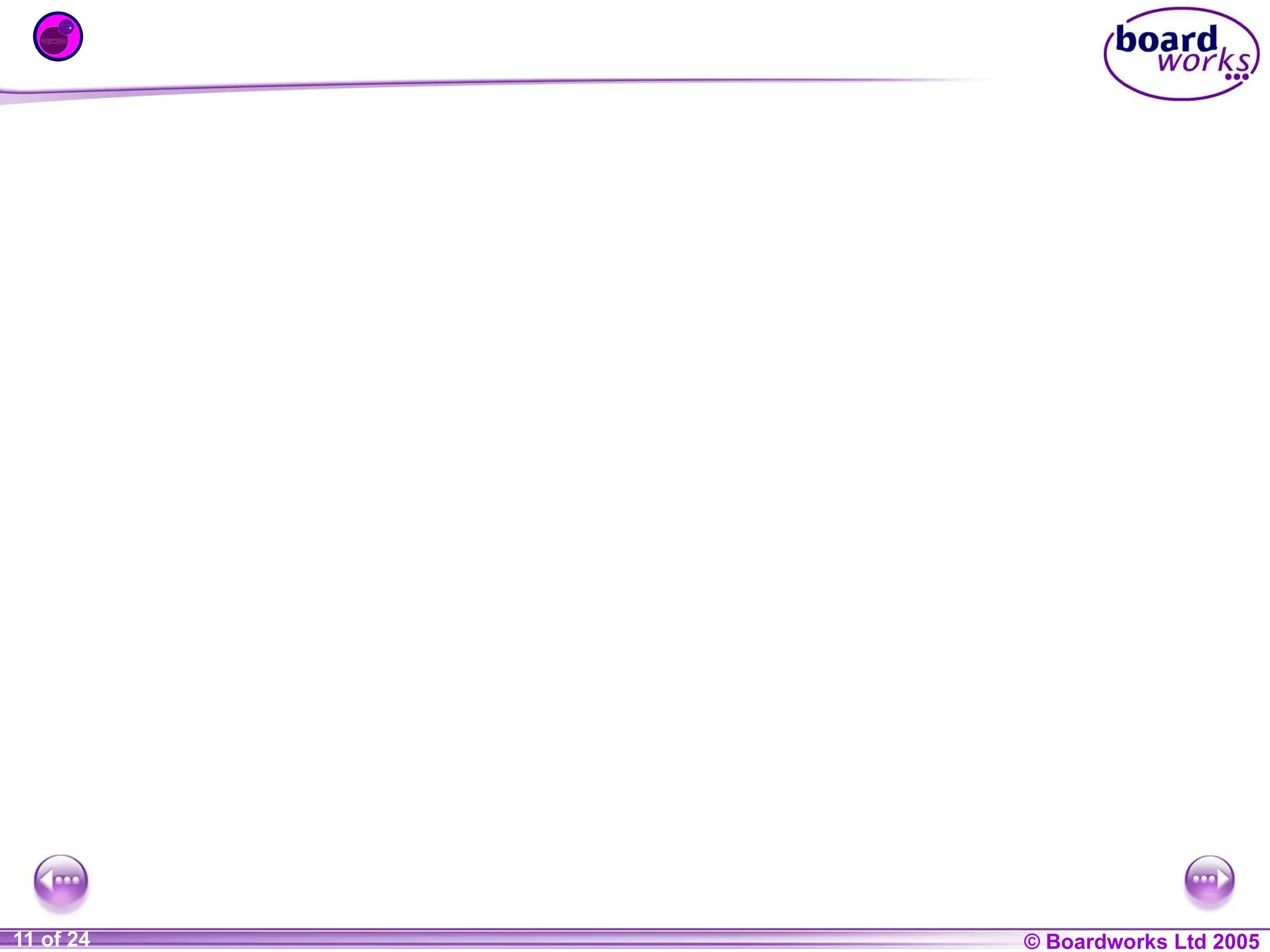 © Boardworks Ltd 2004
1 of © Boardworks Ltd 2005
11 of 24
 