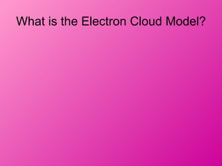 What is the Electron Cloud Model?
 