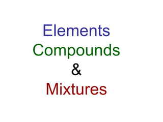 Elements Compounds & Mixtures 