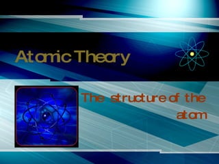 Atomic Theory The  structure of the atom 