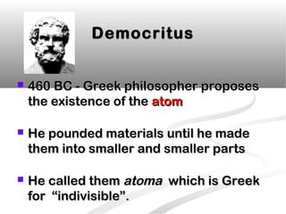 democritus and the atomic theory