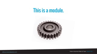 Polaris Industries PG&A UX Team - March 2017
alfonso.moreno@polaris.com
This is a module.
 