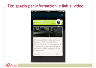 Tip: spazio per informazioni e link ai video

 