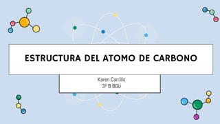 Karen Carrillo
3º B BGU
ESTRUCTURA DEL ATOMO DE CARBONO
 
