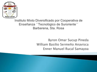 Byron Omar Sucup Pineda
William Basilio Sermeño Anavisca
Enner Manuel Rucal Samayoa
 
