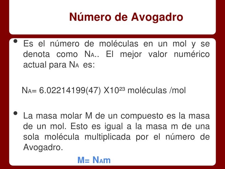 Átomos y moles