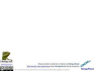 @IBiologyStephen                                         Please consider a donation to charity via Biology4Good.
                                         Click here for more information about Biology4Good charity donations.
                   This is a Creative Commons presentation. It may be linked and embedded but not sold or re-hosted.
 