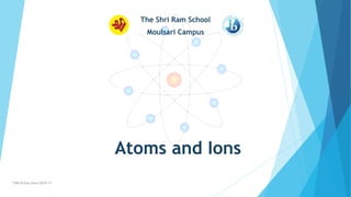 Atoms and Ions
TSRS M/Ena Gaur/2016-17
The Shri Ram School
Moulsari Campus
 