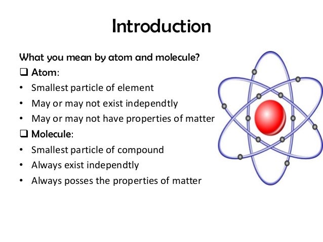 molecule vs atom