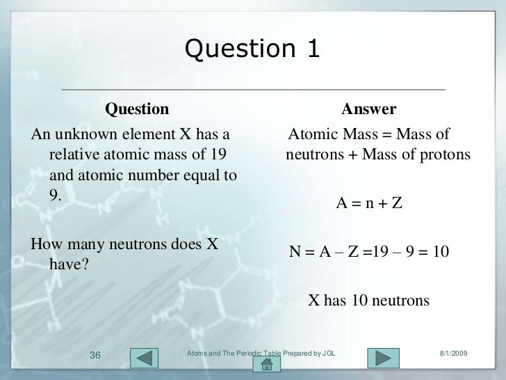 calculations involving sub atomic particles atoms and the periodic table prepared by jgl 812009 35 36 - Periodic Table Atomic Number 19 calculations involving sub atomic particles atoms and the periodic table prepared by jgl 812009 35 36 - Periodic Table Atomic Number 19