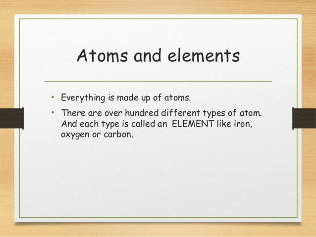 Atoms Elements And Compounds