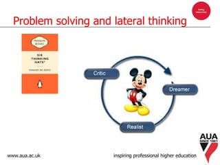 www.aua.ac.uk inspiring professional higher education
Problem solving and lateral thinking
 