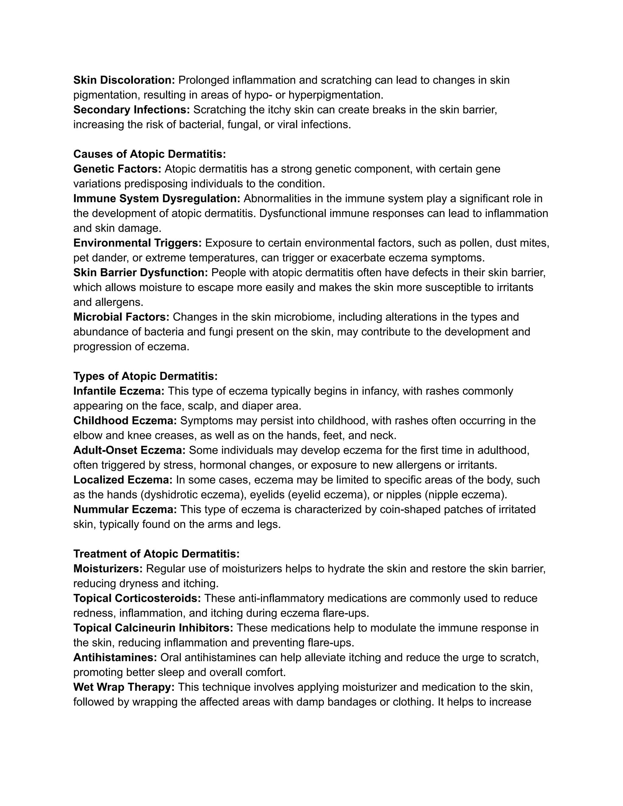 Eczema (Atopic Dermatitis): Symptoms, Causes, Types, and Treatment | PDF