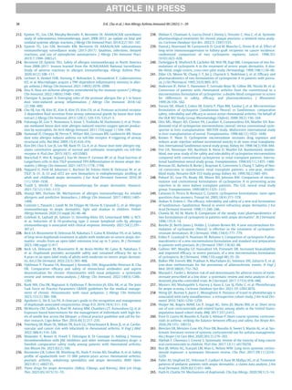 212. Epstein TG, Liss GM, Murphy-Berendts K, Bernstein DI. AAAAI/ACAAI surveillance
study of subcutaneous immunotherapy, years 2008-2012: an update on fatal and
nonfatal systemic allergic reactions. J Allergy Clin Immunol Pract. 2014;2(2):161–167.
213. Epstein TG, Liss GM, Berendts KM, Bernstein DI. AAAAI/ACAAI subcutaneous
immunotherapy surveillance study (2013-2017): fatalities, infections, delayed
reactions, and use of epinephrine autoinjectors. J Allergy Clin Immunol Pract.
2019;7:1996–2003.e1.
214. Bernstein DI, Epstein TEG. Safety of allergen immunotherapy in North America
from 2008-2017: lessons learned from the ACAAI/AAAAI National Surveillance
Study of adverse reactions to allergen immunotherapy. Allergy Asthma Proc.
2020;41(2):108–111.
215. Lechner A, Henkel FDR, Hartung F, Bohnacker S, Alessandrini F, Gubernatorova
EO, et al. Macrophages acquire a TNF-dependent inﬂammatory memory in aller-
gic asthma. J Allergy Clin Immunol. 2021;149(6):2078–2090.
216. Kita H. How are airborne allergens remembered by the immune system? J Allergy
Clin Immunol. 2022;149(6):1940–1942.
217. Chevigne A, Jacquet A. Emerging roles of the protease allergen Der p 1 in house
dust mite-induced airway inﬂammation. J Allergy Clin Immunol. 2018;142
(2):398–400.
218. Cho HJ, Lee HJ, Kim SC, Kim K, Kim YS, Kim CH, et al. Protease-activated receptor
2-dependent ﬂuid secretion from airway submucosal glands by house dust mite
extract. J Allergy Clin Immunol. 2012;129(2). 529-535, 535.e1-5.
219. Fukunaga M, Gon Y, Nunomura S, Inoue T, Yoshioka M, Hashimoto S, et al. Prote-
ase-mediated house dust mite allergen-induced reactive oxygen species produc-
tion by neutrophils. Int Arch Allergy Immunol. 2011;155(suppl 1):104–109.
220. Hammad H, Chieppa M, Perros F, Willart MA, Germain RN, Lambrecht BN. House
dust mite allergen induces asthma via toll-like receptor 4 triggering of airway
structural cells. Nat Med. 2009;15(4):410–416.
221. Kim DH, Choi E, Lee JS, Lee NR, Baek SY, Gu A, et al. House dust mite allergen reg-
ulates constitutive apoptosis of normal and asthmatic neutrophils via toll-like
receptor 4. PLoS One. 2015;10(5): e0125983.
222. Marschall P, Wei R, Segaud J, Yao W, Hener P, German BF, et al. Dual function of
Langerhans cells in skin TSLP-promoted TFH differentiation in mouse atopic der-
matitis. J Allergy Clin Immunol. 2021;147(5):1778–1794.
223. Nygaard U, Hvid M, Johansen C, Buchner M, Folster-Holst R, Deleuran M, et al.
TSLP, IL-31, IL-33 and sST2 are new biomarkers in endophenotypic proﬁling of
adult and childhood atopic dermatitis. J Eur Acad Dermatol Venereol. 2016;30
(11):1930–1938.
224. Traidl S, Werfel T. Allergen immunotherapy for atopic dermatitis. Hautarzt.
2021;72(12):1103–1112.
225. Shamji MH, Durham SR. Mechanisms of allergen immunotherapy for inhaled
allergens and predictive biomarkers. J Allergy Clin Immunol. 2017;140(6):1485–
1498.
226. Caminiti L, Panasiti I, Landi M, De Filippo M, Olcese R, Ciprandi G, et al. Allergen
immunotherapy in atopic dermatitis: light and shadow in children. Pediatr
Allergy Immunol. 2020;31(suppl 26):46–48.
227. Golebski K, Layhadi JA, Sahiner U, Steveling-Klein EH, Lenormand MM, Li RCY,
et al. Induction of IL-10-producing type 2 innate lymphoid cells by allergen
immunotherapy is associated with clinical response. Immunity. 2021;54(2):291–
307.e7.
228. Beck LA, Bissonnette R, Deleuran M, Nakahara T, Galus R, Khokhar FA, et al. Safety
of long-term dupilumab treatment in adults with moderate-to-severe atopic der-
matitis: results from an open-label extension trial up to 5 years. Br J Dermatol.
2023;188(suppl 3):417.
229. Beck LA, Deleuran M, Bissonnette R, de Bruin-Weller M, Galus R, Nakahara T,
et al. Dupilumab provides acceptable safety and sustained efﬁcacy for up to
4 years in an open-label study of adults with moderate-to-severe atopic dermati-
tis. Am J Clin Dermatol. 2022;23(3):393–408.
230. Oykhman P, Paramo FA, Bousquet J, Kennedy DW, Brignardello-Petersen R, Chu
DK. Comparative efﬁcacy and safety of monoclonal antibodies and aspirin
desensitization for chronic rhinosinusitis with nasal polyposis: a systematic
review and network meta-analysis. J Allergy Clin Immunol. 2022;149(4):1286–
1295.
231. Rank MA, Chu DK, Bognanni A, Oykhman P, Bernstein JA, Ellis AK, et al. The Joint
Task Force on Practice Parameters GRADE guidelines for the medical manage-
ment of chronic rhinosinusitis with nasal polyposis. J Allergy Clin Immunol.
2023;151(2):386–398.
232. Agnihotri G, Shi K, Lio PA. A clinician’s guide to the recognition and management
of dupilumab-associated conjunctivitis. Drugs R D. 2019;19(4):311–318.
233. McMurtry CM, Taddio A, Noel M, Antony MM, Chambers CT, Asmundson GJ, et al.
Exposure-based Interventions for the management of individuals with high lev-
els of needle fear across the lifespan: a clinical practice guideline and call for fur-
ther research. Cogn Behav Ther. 2016;45(3):217–235.
234. Ytterberg SR, Bhatt DL, Mikuls TR, Koch GG, Fleischmann R, Rivas JL, et al. Cardio-
vascular and cancer risk with tofacitinib in rheumatoid arthritis. N Engl J Med.
2022;386(4):316–326.
235. Molander V, Bower H, Frisell T, Delcoigne B, Di Giuseppe D, Askling J. Venous
thromboembolism with JAK inhibitors and other immune-modulatory drugs: a
Swedish comparative safety study among patients with rheumatoid arthritis.
Ann Rheum Dis. 2023;82(2):189.
236. Burmester GR, Cohen SB, Winthrop KL, Nash P, Irvine AD, Deodhar A, et al. Safety
proﬁle of upadacitinib over 15 000 patient-years across rheumatoid arthritis,
psoriatic arthritis, ankylosing spondylitis and atopic dermatitis. RMD Open.
2023;9(1): e002735.
237. Three drugs for atopic dermatitis (Adbry, Cibinqo, and Rinvoq). Med Lett Drugs
Ther. 2023;65(1673):51–55.
238. Sbidian E, Chaimani A, Garcia-Doval I, Doney L, Dressler C, Hua C, et al. Systemic
pharmacological treatments for chronic plaque psoriasis: a network meta-analy-
sis. Cochrane Database Syst Rev. 2022;5: CD011535.
239. Dantal J, Hourmant M, Cantarovich D, Giral M, Blancho G, Dreno B, et al. Effect of
long-term immunosuppression in kidney-graft recipients on cancer incidence:
randomised comparison of two cyclosporin regimens. Lancet. 1998;351
(9103):623–628.
240. Zurbriggen B, Wuthrich B, Cachelin AB, Wili PB, Kagi MK. Comparison of two for-
mulations of cyclosporin A in the treatment of severe atopic dermatitis. A dou-
ble-blind, single-centre, cross-over pilot study. Dermatology. 1999;198(1):56–60.
241. Elder CA, Moore M, Chang C-T, Jin J, Charnick S, Nedelman J, et al. Efﬁcacy and
pharmacokinetics of two formulations of cyclosporine A in patients with psoria-
sis. J Clin Pharmacol. 1995;35(9):865–875.
242. Anderson IF, Helve T, Hannonen P, Leirisalo-Repo M, Gilboe IM, Nissil€
a M, et al.
Conversion of patients with rheumatoid arthritis from the conventional to a
microemulsion formulation of cyclosporine: a double blind comparison to screen
for differences in safety, efﬁcacy, and pharmacokinetics. J Rheumatol.
1999;26:556–562.
243. Yocum DE, Allard S, Cohen SB, Emery P, Flipo RM, Goobar J, et al. Microemulsion
formulation of cyclosporin (Sandimmun Neoral) vs Sandimmun: comparative
safety, tolerability and efﬁcacy in severe active rheumatoid arthritis. On behalf of
the OLR 302 Study Group. Rheumatology (Oxford). 2000;39(2):156–164.
244. Otto MG, Mayer AD, Clavien PA, Cavallari A, Gunawardena KA, Mueller EA. Ran-
domized trial of cyclosporine microemulsion (neoral) versus conventional cyclo-
sporine in liver transplantation: MILTON study. Multicentre international study
in liver transplantation of neoral. Transplantation. 1998;66(12):1632–1640.
245. Keown P, Niese D. Cyclosporine microemulsion increases drug exposure and
reduces acute rejection without incremental toxicity in de novo renal transplanta-
tion. International Sandimmun neoral study group. Kidney Int. 1998;54(3):938–944.
246. Frei UA, Neumayer HH, Buchholz B, Niese D, Mueller EA. Randomized, double-
blind, one-year study of the safety and tolerability of cyclosporine microemulsion
compared with conventional cyclosporine in renal transplant patients. Interna-
tional Sandimmun neoral study group. Transplantation. 1998;65(11):1455–1460.
247. Brennan DC, Barbeito R, Burke J, Brayman K, Greenstein S, Chang T. Safety of Neo-
ral conversion in maintenance renal transplant patients: a one-year, double-
blind study. Novartis OLN-353 study group. Kidney Int. 1999;56(2):685–691.
248. Pollard SG, Lear PA, Ready AR, Moore RH, Johnson RW. Comparison of microe-
mulsion and conventional formulations of cyclosporine A in preventing acute
rejection in de novo kidney transplant patients. The U.K. neoral renal study
group. Transplantation. 1999;68(9):1325–1331.
249. Cattaneo D, Perico N, Remuzzi G. Generic cyclosporine formulations: more open
questions than answers. Transpl Int. 2005;18(4):371–378.
250. Atakan N, Erdem C. The efﬁcacy, tolerability and safety of a new oral formulation
of Sandimmun−Sandimmun Neoral in severe refractory atopic dermatitis. J Eur
Acad Dermatol Venereol. 1998;11:240–246.
251. Chawla M, Ali M, Marks R. Comparison of the steady state pharmacokinetics of
two formulations of cyclosporin in patients with atopic dermatitis*. Br J Dermatol.
1996;135:9–14.
252. Bourke JF, Berth-Jones J, Holder J, Graham-Brown RA. A new microemulsion for-
mulation of cyclosporin (Neoral) is effective in the treatment of cyclosporin-
resistant dermatoses. Br J Dermatol. 1996;134(4):777–779.
253. Erkko P, Granlund H, Nuutinen M, Reitamo S. Comparison of cyclosporin A phar-
macokinetics of a new microemulsion formulation and standard oral preparation
in patients with psoriasis. Br J Dermatol. 1997;136:82–88.
254. Gulliver WP, Murphy GF, Hannaford VA, Primmett DR. Increased bioavailability
and improved efﬁcacy, in severe psoriasis, of a new microemulsion formulation
of cyclosporin. Br J Dermatol. 1996;135(suppl 48):35–39.
255. Ridker PM, Everett BM, Pradhan A, MacFadyen JG, Solomon DH, Zaharris E, et al.
Low-dose methotrexate for the prevention of atherosclerotic events. N Engl J
Med. 2018;380(8):752–762.
256. Mazaud C, Fardet L. Relative risk of and determinants for adverse events of meth-
otrexate prescribed at a low dose: a systematic review and meta-analysis of ran-
domized placebo-controlled trials. Br J Dermatol. 2017;177(4):978–986.
257. Musters AH, Mashayekhi S, Harvey J, Axon E, Lax SJ, Flohr C, et al. Phototherapy
for atopic eczema. Cochrane Database Syst Rev. 2021;10: CD013870.
258. Weng QY, Buzney E, Joyce C, Mostaghimi A. Distance of travel to phototherapy is
associated with early nonadherence: a retrospective cohort study. J Am Acad Der-
matol. 2016;74(6):1256–1259.
259. Waljee AK, Rogers MAM, Lin P, Singal AG, Stein JD, Marks RM, et al. Short term
use of oral corticosteroids and related harms among adults in the United States:
population based cohort study. BMJ. 2017;357:j1415.
260. Price D, Castro M, Bourdin A, Fucile S, Altman P. Short-course systemic corticoste-
roids in asthma: striking the balance between efﬁcacy and safety. Eur Respir Rev.
2020;29(155): 190151.
261. Bleecker ER, Menzies-Gow AN, Price DB, Bourdin A, Sweet S, Martin AL, et al. Sys-
tematic literature review of systemic corticosteroid use for asthma management.
Am J Respir Crit Care Med. 2020;201(3):276–293.
262. Aljebab F, Choonara I, Conroy S. Systematic review of the toxicity of long-course
oral corticosteroids in children. PLoS One. 2017;12(1): e0170259.
263. Rice JB, White AG, Scarpati LM, Wan G, Nelson WW. Long-term systemic cortico-
steroid exposure: a systematic literature review. Clin Ther. 2017;39(11):2216–
2229.
264. Paller AS, Siegfried EC, Vekeman F, Gadkari A, Kaur M, Mallya UG, et al. Treatment
patterns of pediatric patients with atopic dermatitis: a claims data analysis. J Am
Acad Dermatol. 2020;82(3):651–660.
265. Harb H, Chatila TA. Mechanisms of dupilumab. Clin Exp Allergy. 2020;50(1):5–14.
ARTICLE IN PRESS
38 D.K. Chu et al. / Ann Allergy Asthma Immunol 00 (2023) 1−39
 