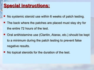 Atopy patch test | PPT