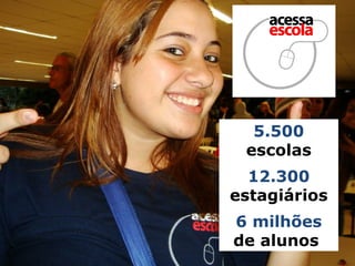 5.500  escolas 12.300  estagiários 6 milhões  de alunos  
