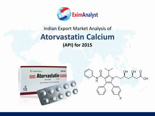 Indian Export Market Analysis of
Atorvastatin Calcium
(API) for 2015
 