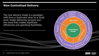 Services
Integrated
Support
Framework
Centralized
Model
New Centralized Delivery
The new delivery model is a paradigm
shift from a ‘build each time’ to a ‘build
once’ model delivering services over
the cloud that creates significant
efficiencies and operating flexibilities.
19 Trusted Partner for your Digital Journey
 