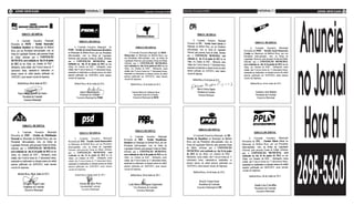 Anuncie
4 atos oficiais   Sexta-feira, 15 de junho de 2012   Sexta-feira, 15 de junho de 2012      atos oficiais   5




                                                                                        no Jornal
                                                                                         Hora H
                                                                                        2695-5360
 