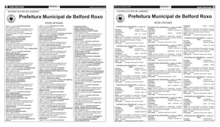 6 atos oficiais                                                                                                                   Quinta-feira, 28 de junho de 2012   Quinta-feira, 28 de junho de 2012
                                                                                                                                                                                                                                                                                                                       atos oficiais                3

   ESTADO DO RIO DE JANEIRO                                                                                                                                                ESTADO DO RIO DE JANEIRO

                    Prefeitura Municipal de Belford Roxo                                                                                                                                         Prefeitura Municipal de Belford Roxo
                                                             ATOS OFICIAIS                                                                                                                                                                  ATOS OFICIAIS
Vigência – Início em 07/12/2010 à 06/12/2011        Vigência – Início em 08/12/2010 à 07/12/2011           HELOISA DA COSTA                                              E X T R A T O D E C O N T R A T O – ter m o n º                                                                       Contratado:			                      NEIRE     SANTOS
PROC. 08/0002161/2010                               PROC. 08/0002161/2010                                                                                                                                                         E X T R A T O D E C O N T R A T O – ter m o n º 3 6 0 4      RIBEIRO
                                                                                                           JESSICA SANTOS GRIJO                                                                  3614
RENOVAÇÃO DE CONTRATO ADMINISTRATIVO                RENOVAÇÃO DE CONTRATO ADMINISTRATIVO                                                                                                                                          Processo:			                       07/000222/2012            Objeto:	 Executar atividades de organização, execução,
                                                                                                           MARCIA PEREIRA DE REZENDE                                   Processo:			                        07/000300/2010
Contratante o MUNICIPIO DE BELFORD ROXO             Contratante o MUNICIPIO DE BELFORD ROXO                                                                                                                                       Contratante:			                    Prefeitura Municipal de   manutenção e atendimento aos inúmeros requisitos
                                                                                                           VANDERLEA REIS DE CASTRO JARDIM                             Contratante:			                     Prefeitura Municipal
Contratados Abaixo Relacionados                     Contratados Abaixo Relacionados                                                                                                                                               Belford Roxo                                                 exigidos pela Secretaria Municipal de Educação
                                                                                                           PROC. 08/0002161/2010                                       de Belford Roxo
Objeto- Renovação de Contrato de OFICIAL DE         Objeto- Renovação de Contrato de AUXILIAR DE GESTÃO                                                                                                                           Contratado:			                     ELOISA        TAVARES     Prazo:	 18 meses
                                                                                                           RENOVAÇÃO DE CONTRATO ADMINISTRATIVO                        Contratado:			                      LIDIA DE SOUZA
FARMACIA                                            Vigência – Início em 09/12/2010 à 08/12/2011                                                                                                                                  CUNHA                                                        Valor global:	   Ordenado mensal de R$ 1.800,00
                                                                                                           Contratante o MUNICIPIO DE BELFORD ROXO                     SANTOS SILVA
Vigência – Início em 07/12/2010 à 06/12/2011        BIANCA DE SANTANA FEITOZA                                                                                                                                                     Objeto:	 Executar atividades de organização, execução,
                                                                                                           Contratado: SONIA DE SOUZA LEITE NATAL                      Objeto:	 Executar atividades de organização, execução,
ANDREA MARIA OLIVEIRA VIEIRA                        PAULO CESAR RIBEIRO TIRADENTES DA SILVA                                                                                                                                       manutenção e atendimento aos inúmeros requisitos exigidos      E X T R A T O D E C O N T R A T O – ter m o n º
                                                                                                           Objeto- Renovação de Contrato de TEC.                       manutenção e atendimento aos inúmeros requisitos
FERNANDA DE SOUZA PEÇANHA                           VIVIAN SOUZA DOS SANTOS                                                                                                                                                       pela Secretaria Municipal de Educação                                                 3627
                                                                                                           ENFERMAGEM                                                  exigidos pela Secretaria Municipal de Educação
RENATO SOUSA DE ARAUJO                              PROC. 08/0002161/2010                                                                                                                                                         Prazo:	 10 meses                                             Processo:			                        07/000695/2010
                                                                                                           Vigência – Início em 09/12/2010 à 08/12/2011                Prazo:	 18 meses
PROC. 08/0002161/2010                               RENOVAÇÃO DE CONTRATO ADMINISTRATIVO                                                                                                                                          Valor global:	   Ordenado mensal de R$ 1.122,52              Contratante:			                     Prefeitura Municipal
                                                                                                           PROC. 08/0002161/2010                                       Valor global:	   Ordenado mensal de R$ 1.800,00
RENOVAÇÃO DE CONTRATO ADMINISTRATIVO                Contratante o MUNICIPIO DE BELFORD ROXO                RENOVAÇÃO DE CONTRATO ADMINISTRATIVO                                                                                                                                                de Belford Roxo
Contratante o MUNICIPIO DE BELFORD ROXO             Contratado: DAVID SOARES DA SILVA                                                                                                                                             E X T R A T O D E C O N T R A T O – ter m o n º 3 5 9 2      Contratado:			                      TELMA DA SILVA
                                                                                                           Contratante o MUNICIPIO DE BELFORD ROXO                       E X T R A T O D E C O N T R A T O – ter m o n º
Contratados Abaixo Relacionados                     Objeto- Renovação de Contrato de TEC. RADIOLOGISTA                                                                                                                            Processo:			                       07/000690/2010            LIMA
                                                                                                           Contratados Abaixo Relacionados                                                       3596
Objeto- Renovação de Contrato de AUX. CONSULTORIO   Vigência – Início em 09/12/2010 à 08/12/2011                                                                                                                                  Contratante:			                    Prefeitura Municipal de   Objeto:	 Executar atividades de organização, execução,
                                                                                                           Objeto- Renovação de Contrato de ENFERMEIRO                 Processo:			                        07/000293/2010
DENTARIO                                            PROC. 08/0002161/2010                                                                                                                                                         Belford Roxo                                                 manutenção e atendimento aos inúmeros requisitos
                                                                                                           Vigência – Início em 09/12/2010 à 08/12/2011                Contratante:			                     Prefeitura Municipal
Vigência – Início em 07/12/2010 à 06/12/2011        RENOVAÇÃO DE CONTRATO ADMINISTRATIVO                                                                                                                                          Contratado:			                     ANDERSON SILVA DA         exigidos pela Secretaria Municipal de Educação
                                                                                                           CINTIA OLIVEIRA TELLES                                      de Belford Roxo
ADELE JOANA DA SILVA                                Contratante o MUNICIPIO DE BELFORD ROXO                                                                                                                                       COSTA                                                        Prazo:	 18 meses
                                                                                                           FATIMA REGINA DE ALMEIDA WANZELER                           Contratado:			                      CARLA CRISTIANE
ESTER MUNIZ PEREIRA FERNANDES                       Contratados Abaixo Relacionados                                                                                                                                               Objeto:	 Executar atividades de organização, execução,       Valor global:	   Ordenado mensal de R$ 1.800,00
                                                                                                           JULIANA DA SILVA                                            DELGADO MACHADO
FABIANA MARIA DA CONCEIÇÃO                          Objeto- Renovação de Contrato de DIGITADOR                                                                                                                                    manutenção e atendimento aos inúmeros requisitos exigidos
                                                                                                           ROSANGELA COSTA DA SILVA LOURENZINI                         Objeto:	 Executar atividades de organização, execução,
LILIANE MARIA DE SOUZA LIMA SILVA                   Vigência – Início em 09/12/2010 à 08/12/2011                                                                                                                                  pela Secretaria Municipal de Educação                         E X T R A T O D E C O N T R A T O – ter m o n º
                                                                                                           PROC. 08/0002161/2010                                       manutenção e atendimento aos inúmeros requisitos
RAFAELE RODRIGUES DA SILVA                          ÉRICA FORTUNATO DOS SANTOS                                                                                                                                                    Prazo:	 18 meses                                                                      3608
                                                                                                           RENOVAÇÃO DE CONTRATO ADMINISTRATIVO                        exigidos pela Secretaria Municipal de Educação
TALITA BATISTA DE MELO                              ROSELI ROSA SARMENTO                                                                                                                                                          Valor global:	   Ordenado mensal de R$ 1.800,00              Processo:			                        07/000282/2010
                                                                                                           Contratante o MUNICIPIO DE BELFORD ROXO                     Prazo:	 18 meses
PROC. 08/0002161/2010                               PROC. 08/0002161/2010                                  Contratado: VANESSA FERNANDES TESSAR REIS                   Valor global:	   Ordenado mensal de R$ 1.800,00                                                                         Contratante:			                     Prefeitura Municipal
RENOVAÇÃO DE CONTRATO ADMINISTRATIVO                RENOVAÇÃO DE CONTRATO ADMINISTRATIVO                                                                                                                                          E X T R A T O D E C O N T R A T O – ter m o n º 3 5 9 1      de Belford Roxo
                                                                                                           Objeto- Renovação de Contrato de DIGITADOR
Contratante o MUNICIPIO DE BELFORD ROXO             Contratante o MUNICIPIO DE BELFORD ROXO                                                                                                                                       Processo:			                       07/000224/2012            Contratado:			                      JANNINE VIEIRA
                                                                                                           Vigência – Início em 10/12/2010 à 09/12/2011                  E X T R A T O D E C O N T R A T O – ter m o n º
Contratado: CLAUDIA ANKLIM DA COSTA                 Contratados Abaixo Relacionados                                                                                                                                               Contratante:			                    Prefeitura Municipal de   SOARES
                                                                                                           PROC. 08/0002161/2010                                                                 3593
Objeto- Renovação de Contrato de FONAUDIOLOGO       Objeto- Renovação de Contrato de BIOLOGO                                                                                                                                      Belford Roxo                                                 Objeto:	 Executar atividades de organização, execução,
                                                                                                           RENOVAÇÃO DE CONTRATO ADMINISTRATIVO                        Processo:			                        07/000297/2010
Vigência – Início em 07/12/2010 à 06/12/2011        Vigência – Início em 09/12/2010 à 08/11/2011                                                                                                                                  Contratado:			                     ALBA GOMES BISPO          manutenção e atendimento aos inúmeros requisitos
                                                                                                           Contratante o MUNICIPIO DE BELFORD ROXO                     Contratante:			                     Prefeitura Municipal
PROC. 08/0002161/2010                               ANDREA BARBOSA CABRAL RIBEIRO DA SILVA                                                                                                                                        Objeto:	 Executar atividades de organização, execução,       exigidos pela Secretaria Municipal de Educação
                                                                                                           Contratado: ERIKA CARDOSO DOS REIS MOREIRA                  de Belford Roxo
RENOVAÇÃO DE CONTRATO ADMINISTRATIVO                MARIO DOS SANTOS                                                                                                                                                              manutenção e atendimento aos inúmeros requisitos exigidos    Prazo:	 18 meses
                                                                                                           Objeto- Renovação de Contrato de NUTRICIONISTA              Contratado:			                      ASENATE GOMES
Contratante o MUNICIPIO DE BELFORD ROXO             PROC. 08/0002161/2010                                                                                                                                                         pela Secretaria Municipal de Educação                        Valor global:	   Ordenado mensal de R$ 1.800,00
                                                                                                           Vigência – Início em 10/12/2010 à 09/12/2011                DE SOUSA
Contratados Abaixo Relacionados                     RENOVAÇÃO DE CONTRATO ADMINISTRATIVO                                                                                                                                          Prazo:	 18 meses
                                                                                                           PROC. 08/0002161/2010                                       Objeto:	 Executar atividades de organização, execução,
Objeto- Renovação de Contrato de FISIOTERAPEUTA     Contratante o MUNICIPIO DE BELFORD ROXO                                                                                                                                       Valor global:	   Ordenado mensal de R$ 1.122,52               E X T R A T O D E C O N T R A T O – ter m o n º
                                                                                                           RENOVAÇÃO DE CONTRATO ADMINISTRATIVO                        manutenção e atendimento aos inúmeros requisitos
Vigência – Início em 07/12/2010 à 06/12/2011        Contratado: JULIANA SILVA LEMOS                        Contratante o MUNICIPIO DE BELFORD ROXO                     exigidos pela Secretaria Municipal de Educação                                                                                                   3615
DEISE FERRAZ DE LIMA BIURITY                        Objeto- Renovação de Contrato de OFICIAL DE FARMACIA                                                                                                                          E X T R A T O D E C O N T R A T O – ter m o n º 3 6 2 1      Processo:			                        07/000281/2010
                                                                                                           Contratado: IRACI FLOR BRAGA                                Prazo:	 18 meses
GEANE CRISTINA DIAS BEZERRA                         Vigência – Início em 09/12/2010 à 08/12/2011                                                                                                                                  Processo:			                       07/000217/2012            Contratante:			                     Prefeitura Municipal
                                                                                                           Objeto- Renovação de Contrato de AUXILIAR DE                Valor global:	   Ordenado mensal de R$ 1.800,00
PROC. 08/0002161/2010                               PROC. 08/0002161/2010                                                                                                                                                         Contratante:			                    Prefeitura Municipal de   de Belford Roxo
                                                                                                           ENFERMAGEM
RENOVAÇÃO DE CONTRATO ADMINISTRATIVO                RENOVAÇÃO DE CONTRATO ADMINISTRATIVO                                                                                                                                          Belford Roxo                                                 Contratado:			                      LUANA DA SILVA
                                                                                                           Vigência – Início em 10/12/2010 à 09/12/2011                  E X T R A T O D E C O N T R A T O – ter m o n º
Contratante o MUNICIPIO DE BELFORD ROXO             Contratante o MUNICIPIO DE BELFORD ROXO                                                                                                                                       Contratado:			                     PAULO ROBERTO DA          ROCHA
                                                                                                           PROC. 08/0002161/2010                                                                 3597
Contratados Abaixo Relacionados                     Contratado: ANDREA CUSTODIO MARQUES                                                                                                                                           CONCEIÇÃO SANTOS                                             Objeto:	 Executar atividades de organização, execução,
                                                                                                           RENOVAÇÃO DE CONTRATO ADMINISTRATIVO                        Processo:			                        07/000375/2010
Objeto- Renovação de Contrato de ASSISTENTE         Objeto- Renovação de Contrato de AUXILIAR                                                                                                                                     Objeto:	 Executar atividades de organização, execução,       manutenção e atendimento aos inúmeros requisitos
                                                                                                           Contratante o MUNICIPIO DE BELFORD ROXO                     Contratante:			                     Prefeitura Municipal
SOCIAL                                              ADMINISTRATIVO                                                                                                                                                                manutenção e atendimento aos inúmeros requisitos exigidos    exigidos pela Secretaria Municipal de Educação
                                                                                                           Contratado: ERICA DIAS PACIFICO                             de Belford Roxo
Vigência – Início em 07/12/2010 à 06/12/2011        Vigência – Início em 09/12/2010 à 08/12/2011                                                                                                                                  pela Secretaria Municipal de Educação                        Prazo:	 18 meses
                                                                                                           Objeto- Renovação de Contrato de ASSISTENTE                 Contratado:			                      CLAUDIA MAIA DA
LUCY GOMES PEREIRA                                  PROC. 08/0002161/2010                                                                                                                                                         Prazo:	 18 meses                                             Valor global:	   Ordenado mensal de R$ 1.800,00
                                                                                                           SOCIAL                                                      SILVA
MARCIA PESSANHA BARBOZA MARQUES                     RENOVAÇÃO DE CONTRATO ADMINISTRATIVO                                                                                                                                          Valor global:	   Ordenado mensal de R$ 1.800,00
                                                                                                           Vigência – Início em 10/12/2010 à 09/12/2011                Objeto:	 Executar atividades de organização, execução,
ROSINALVA SILVA BEZERRA                             Contratante o MUNICIPIO DE BELFORD ROXO                PROC. 08/0002161/2010                                       manutenção e atendimento aos inúmeros requisitos                                                                         E X T R A T O D E C O N T R A T O – ter m o n º
TANIA DOS SANTOS MARQUES LIMA                       Contratado: MONIQUE SOUZA AZEREDO                                                                                                                                             E X T R A T O D E C O N T R A T O – ter m o n º 3 6 1 0                               3623
                                                                                                           RENOVAÇÃO DE CONTRATO ADMINISTRATIVO                        exigidos pela Secretaria Municipal de Educação
PROC. 08/0002161/2010                               Objeto- Renovação de Contrato de FISIOTERAPEUTA                                                                                                                               Processo:			                       07/000289/2010            Processo:			                        07/00296/2010
                                                                                                           Contratante o MUNICIPIO DE BELFORD ROXO                     Prazo:	 18 meses
RENOVAÇÃO DE CONTRATO ADMINISTRATIVO                Vigência – Início em 09/12/2010 à 08/12/2011                                                                                                                                  Contratante:			                    Prefeitura Municipal de   Contratante:			                     Prefeitura Municipal
                                                                                                           Contratados Abaixo Relacionados                             Valor global:	   Ordenado mensal de R$ 1.800,00
Contratante o MUNICIPIO DE BELFORD ROXO             PROC. 08/0002161/2010                                                                                                                                                         Belford Roxo                                                 de Belford Roxo
                                                                                                           Objeto- Renovação de Contrato de TECNICO DE
Contratados Abaixo Relacionados                     RENOVAÇÃO DE CONTRATO ADMINISTRATIVO                                                                                                                                          Contratado:			                     JEICE CRISTINA DE         Contratado:			                      REGIS DA SILVA
                                                                                                           ENFERMEIRO                                                    E X T R A T O D E C O N T R A T O – ter m o n º
Objeto- Renovação de Contrato de AUXILIAR           Contratante o MUNICIPIO DE BELFORD ROXO                                                                                                                                       SOUZA CAMPOS                                                 CAMACHO
                                                                                                           Vigência – Início em 10/12/2010 à 09/12/2011                                          3625
ADMINISTRATIVO                                      Contratado: LILIA NASCIMENTO DE OLIVEIRA                                                                                                                                      Objeto:	 Executar atividades de organização, execução,       Objeto:	 Executar atividades de organização, execução,
                                                                                                           RAQUEL AZEVEDO INCUTTO FRANCO                               Processo:			                        07/000219/2012
Vigência – Início em 08/12/2010 à 07/12/2011        Objeto- Renovação de Contrato de AUX. DE ENFERMAGEM                                                                                                                           manutenção e atendimento aos inúmeros requisitos exigidos    manutenção e atendimento aos inúmeros requisitos
                                                                                                           SUZANA CANDIDO DE SOUZA GUILHERMINO                         Contratante:			                     Prefeitura Municipal
ELMA LOBATO JORDÃO                                  Vigência – Início em 09/12/2010 à 08/12/2011                                                                                                                                  pela Secretaria Municipal de Educação                        exigidos pela Secretaria Municipal de Educação
                                                                                                           PROC. 08/0002161/2010                                       de Belford Roxo
ILMA PAULA DE MENDONÇA NETA                         PROC. 08/0002161/2010                                                                                                                                                         Prazo:	 18 meses                                             Prazo:	 18 meses
                                                                                                           RENOVAÇÃO DE CONTRATO ADMINISTRATIVO                        Contratado:			                      SAMANTHA BATISTA
PROC. 08/0002161/2010                               RENOVAÇÃO DE CONTRATO ADMINISTRATIVO                                                                                                                                          Valor global:	   Ordenado mensal de R$ 1.800,00              Valor global:	   Ordenado mensal de R$ 1.800,00
                                                                                                           Contratante o MUNICIPIO DE BELFORD ROXO                     DA SILVA
RENOVAÇÃO DE CONTRATO ADMINISTRATIVO                Contratante o MUNICIPIO DE BELFORD ROXO                Contratados Abaixo Relacionados                             Objeto:	 Executar atividades de organização, execução,
Contratante o MUNICIPIO DE BELFORD ROXO             Contratados Abaixo Relacionados                                                                                                                                               E X T R A T O D E C O N T R A T O – ter m o n º 3 6 2 0       E X T R A T O D E C O N T R A T O – ter m o n º
                                                                                                           Objeto- Renovação de Contrato de ENFERMEIRO                 manutenção e atendimento aos inúmeros requisitos
Contratado: RAQUEL DE SOUZA ROQUE                   Objeto- Renovação de Contrato de TECNICO DE                                                                                                                                   Processo:			                    07/000374/2010                                    3594
                                                                                                           Vigência – Início em 10/12/2010 à 09/12/2011                exigidos pela Secretaria Municipal de Educação
Objeto- Renovação de Contrato de ASSISTENTE DE      ENFERMEIRO                                                                                                                                                                    Contratante:			                 Prefeitura Municipal de      Processo:			                    07/000223/2012
                                                                                                           ANA CLAUDIA MENDONÇA FERREIRA                               Prazo:	 18 meses
GESTÃO                                              Vigência – Início em 09/12/2010 à 08/12/2011                                                                                                                                  Belford Roxo                                                 Contratante:			                 Prefeitura Municipal
                                                                                                           FLAVIA FERRAZ FALCÃO                                        Valor global:	   Ordenado mensal de R$ 1.800,00
 
