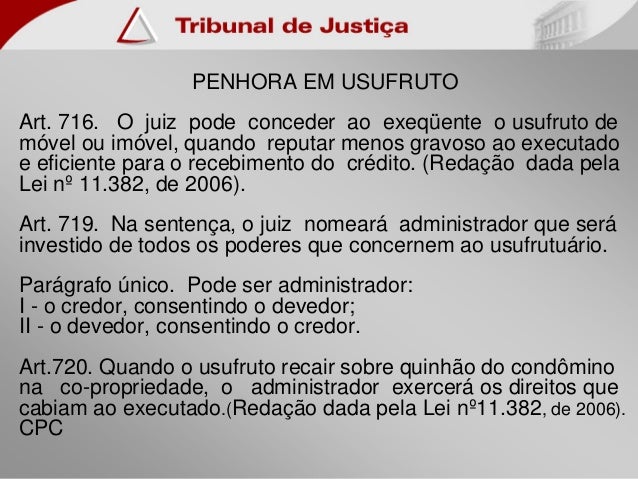 Penhora de usufruto