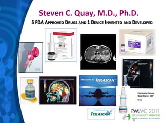 5 FDA Approved Drugs and 1 Device Invented and DevelopedSteven C. Quay, M.D., Ph.D.23