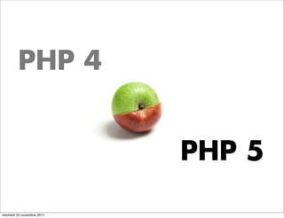 PHP 4


                            PHP 5

vendredi 25 novembre 2011
 