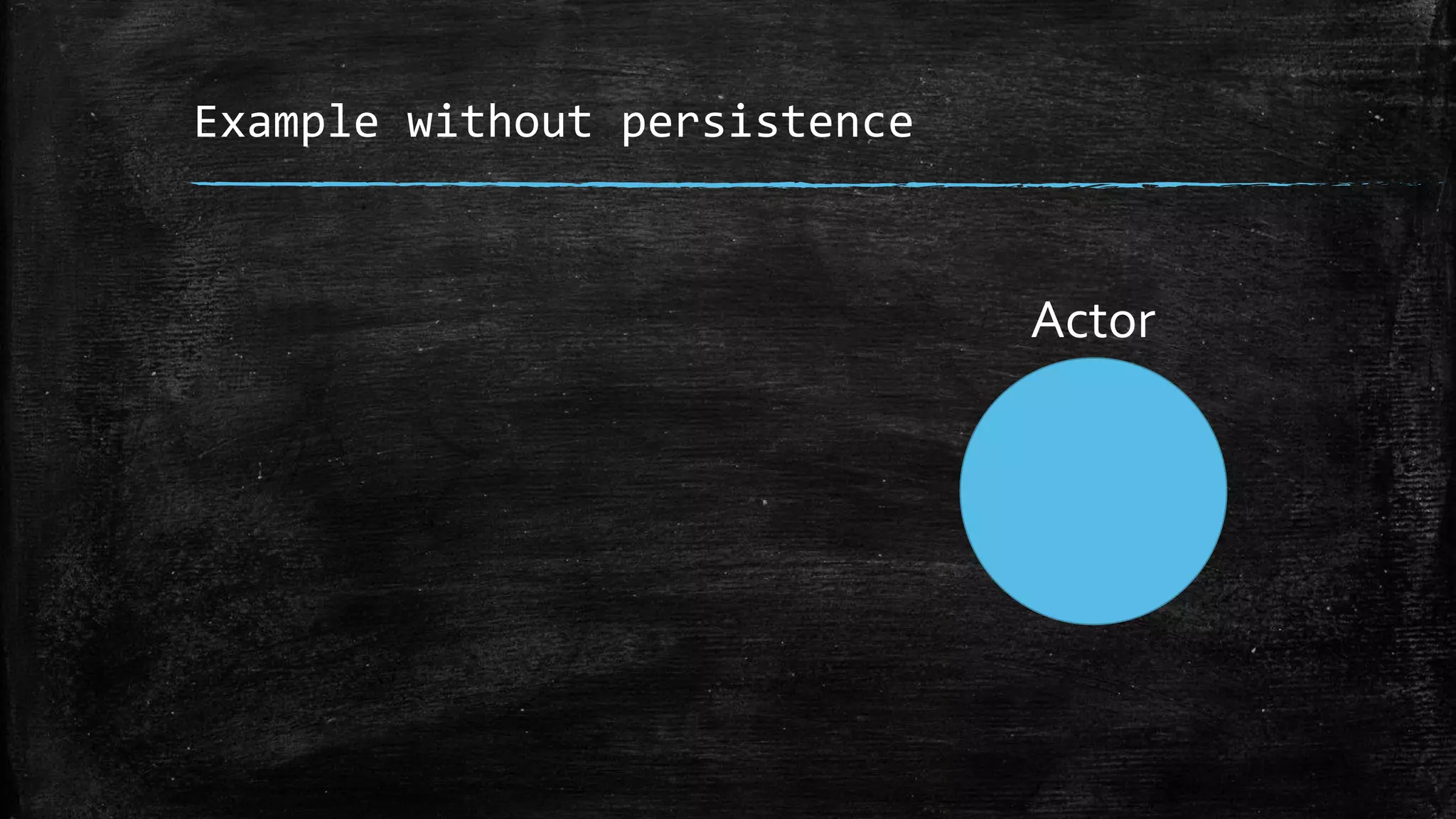 Example without persistence
Actor
 