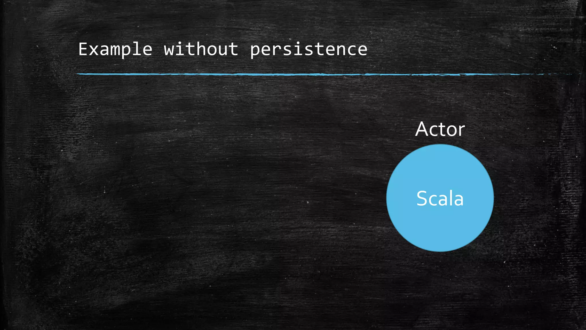 Example without persistence
Scala
Actor
 