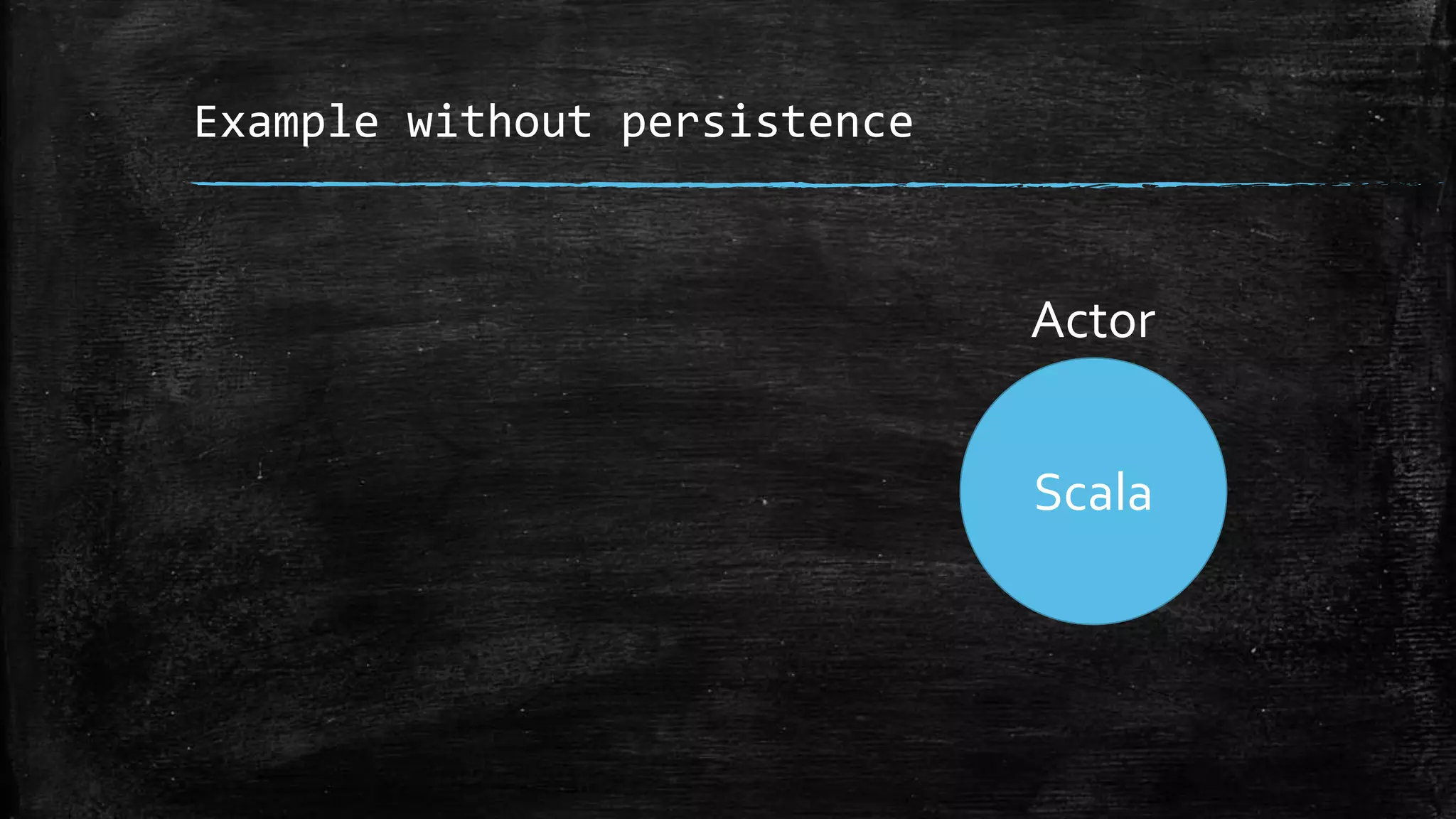 Example without persistence
Scala
Actor
 