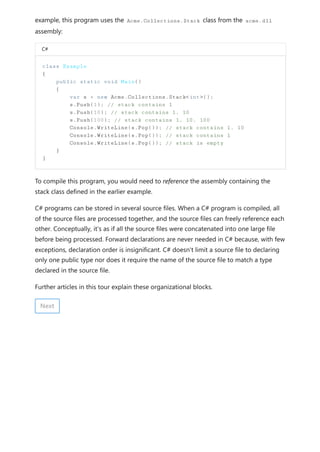 A tour of C# - Overview _ Microsoft Learn.pdf