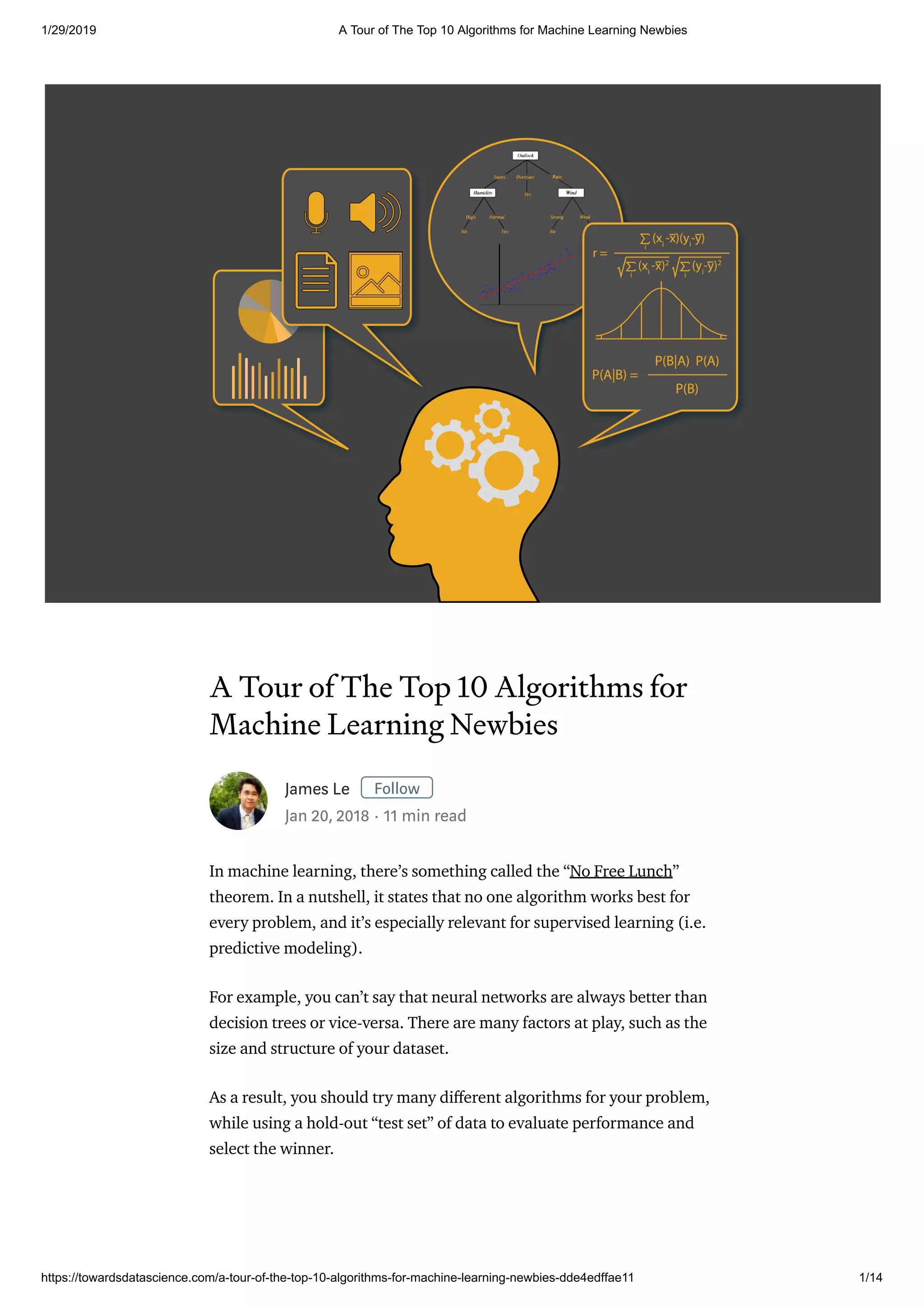 A tour of the top 10 algorithms for machine learning newbies | PDF