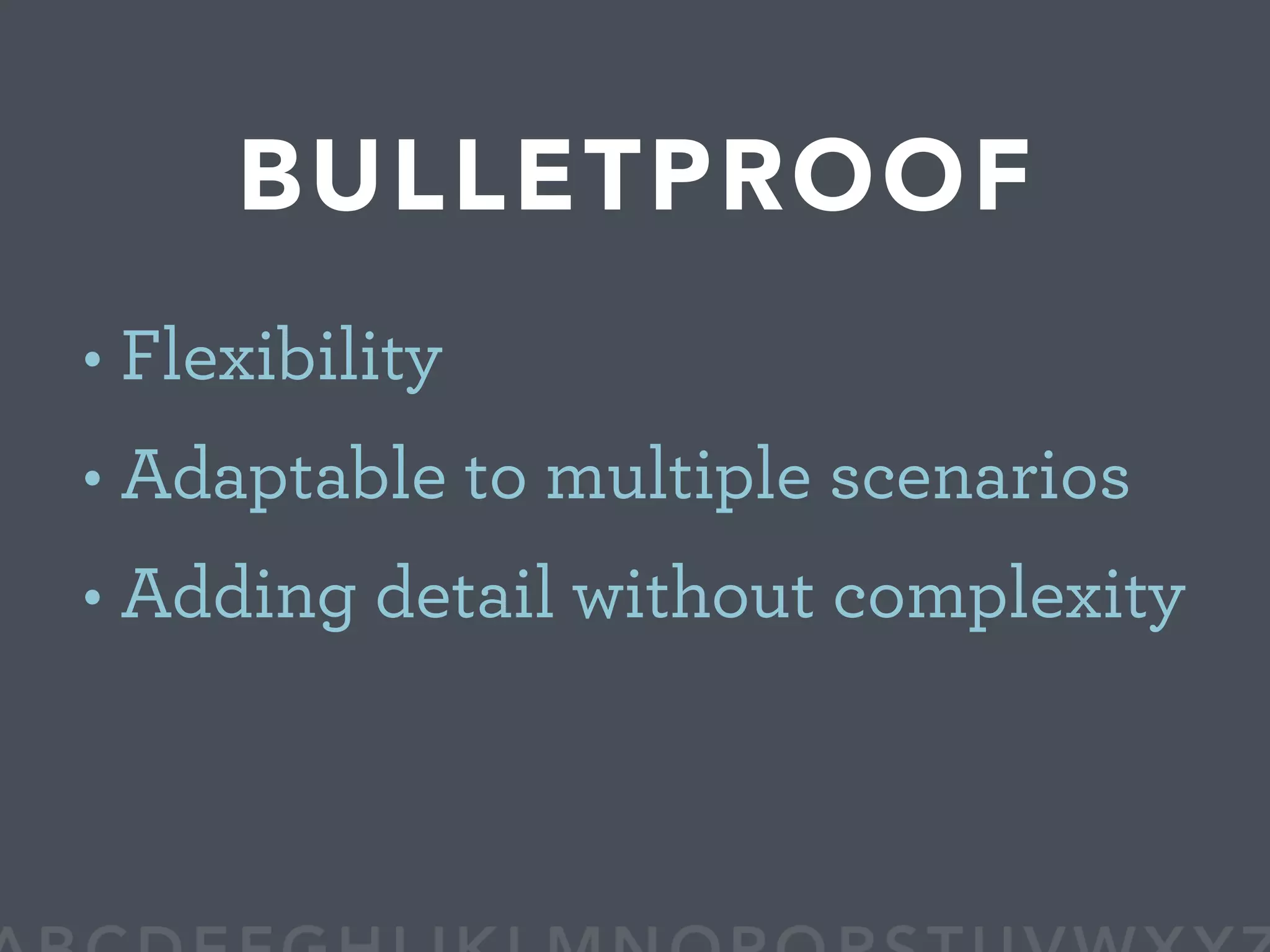 WDE08 BULLETPROOF A to Z