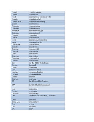 A to Z Abbreviations | DOCX