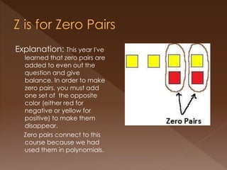 Zero Pairs In Math A to z math project | PPTX