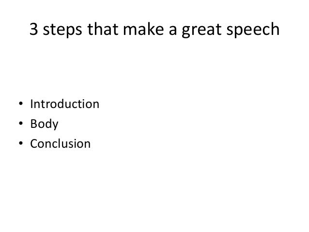 speech introduction body and conclusion