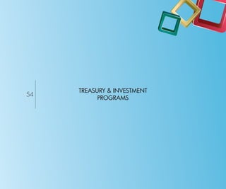 TREASURY & INVESTMENT
54
           PROGRAMS




                             Return to Index
 