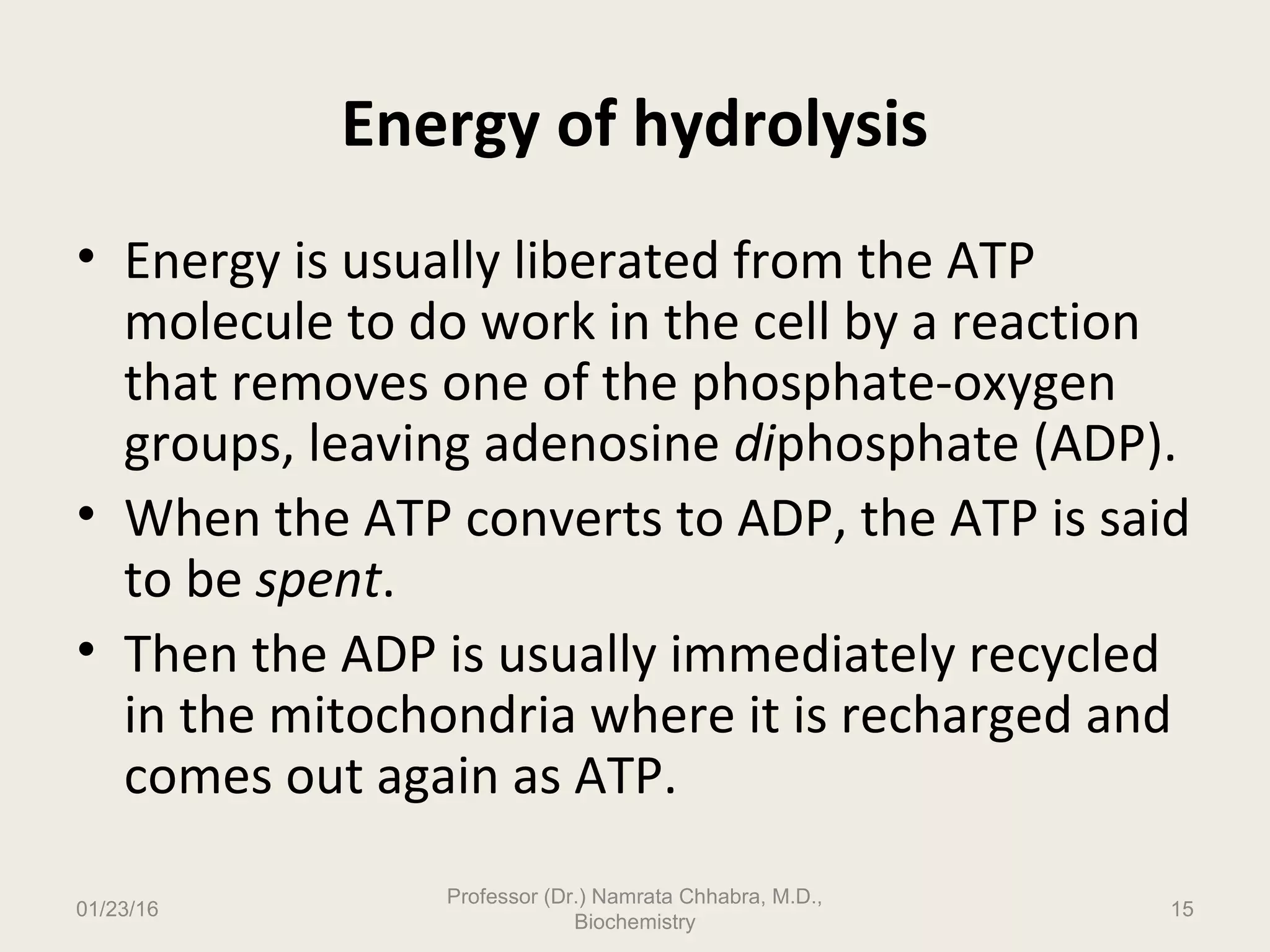 ATP- The universal energy currency of cell | PPT